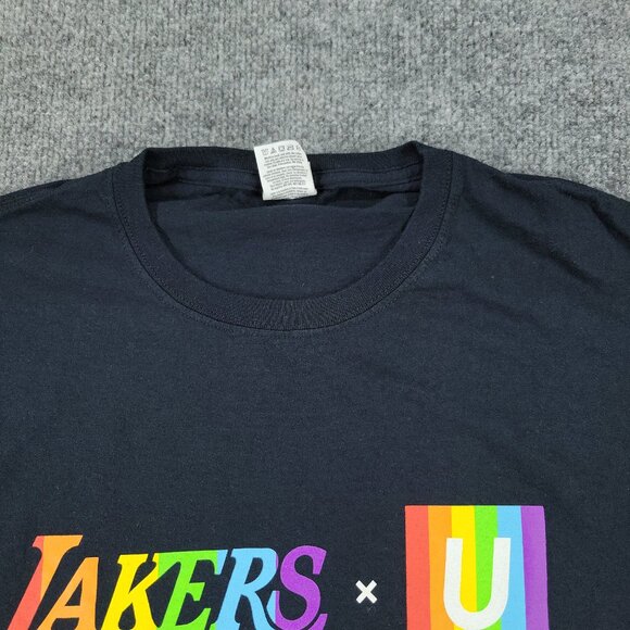 Los Angeles Lakers Shirt Men Large Black Pride NBA Basketball Short Sleeve Adult - Picture 3 of 13